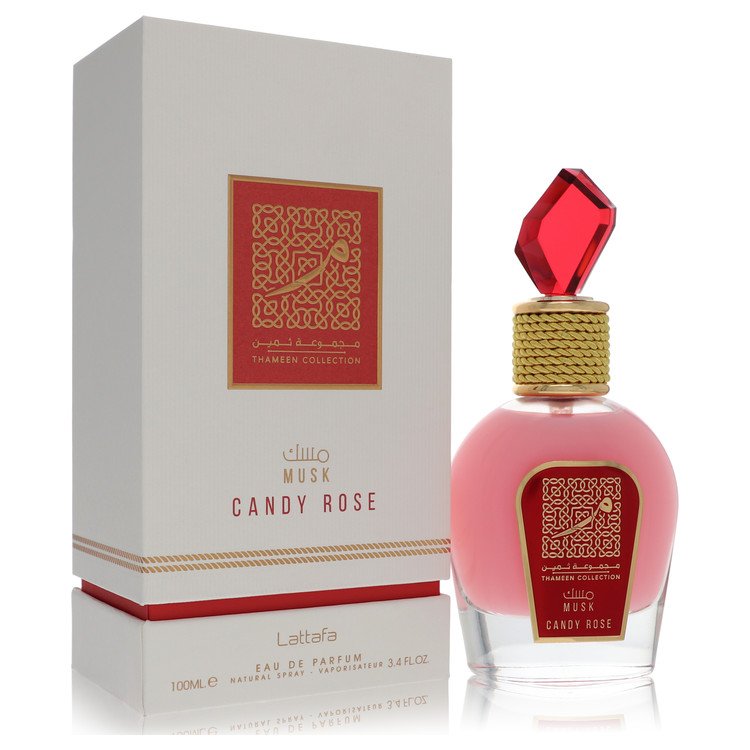 Musk Candy Rose Thameen Collection Perfume By Lattafa 3.4 Oz Eau De Parfum Spray For Women In Box