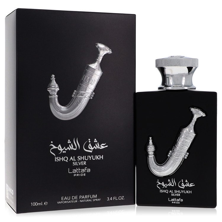 Ishq Al Shuyukh Silver Cologne By Lattafa 3.4 Oz Eau De Parfum Spray For Men In Box