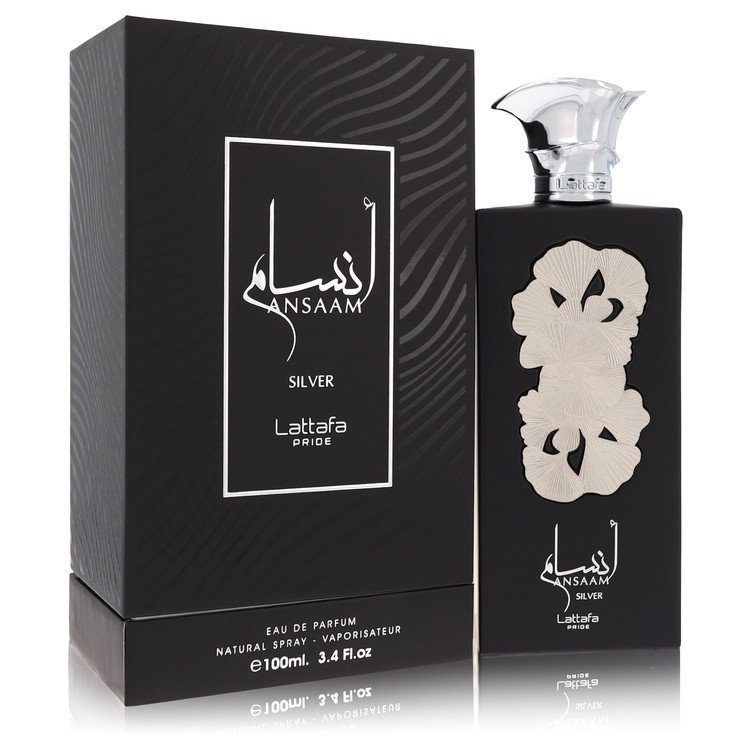 Lattafa Pride Ansaam Silver Perfume by Lattafa Eau De Parfum Spray (Unisex) 3.4 oz for Women - Authentic Fragrance - Discount Women Perfume or Cologne Fragrance