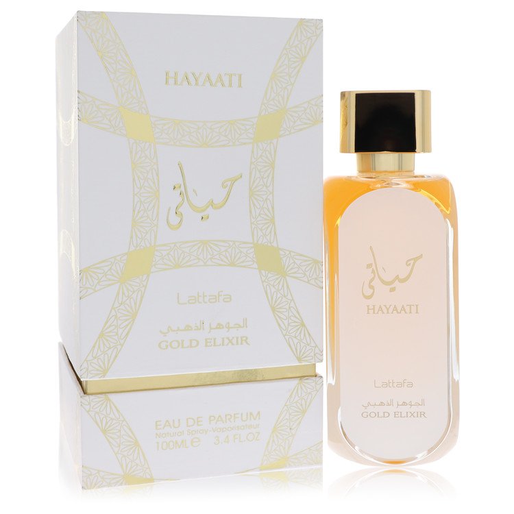 Hayaati Gold Elixir Cologne By Lattafa 3.4 Oz Eau De Parfum Spray For Men In Box