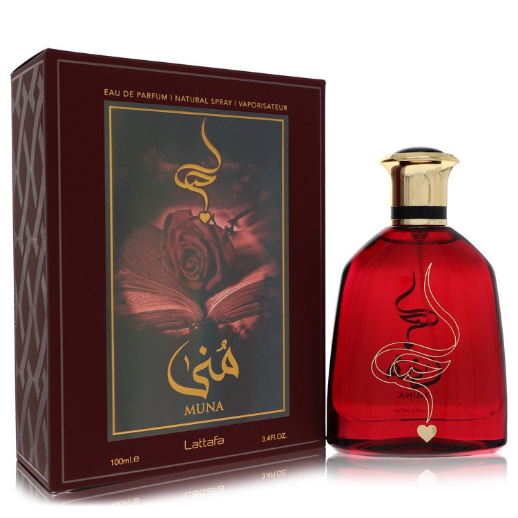 Lattafa Muna Perfume by Lattafa Eau De Parfum Spray (Unisex) 3.4 oz for Women - Authentic Fragrance - Discount Women Perfume or Cologne Fragrance