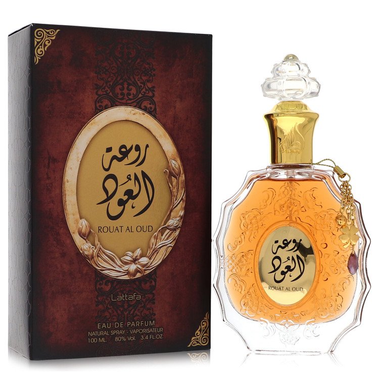 Lattafa Rouat Al Oud Cologne by Lattafa Eau De Parfum Spray (Unisex) 3.4 oz for Men - Authentic Fragrance - Discount Men Perfume or Cologne Fragrance