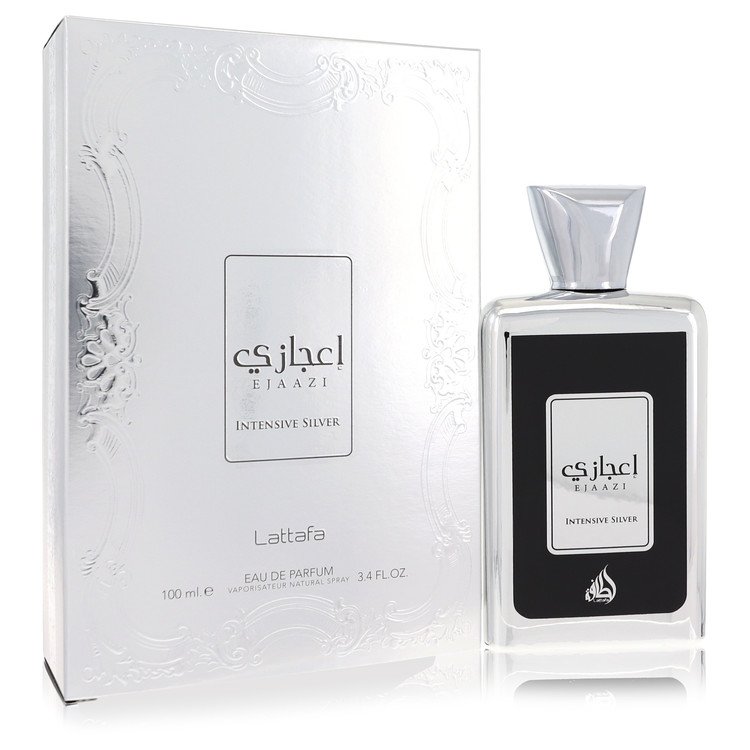 Ejaazi Intensive Silver Cologne By Lattafa 3.4 Oz Eau De Parfum Spray For Men In Box