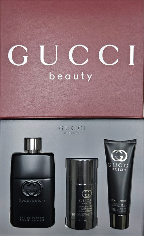 Gucci Guilty by Gucci Gift Set (3oz EDP Sp & Deo & S/gel) for Men