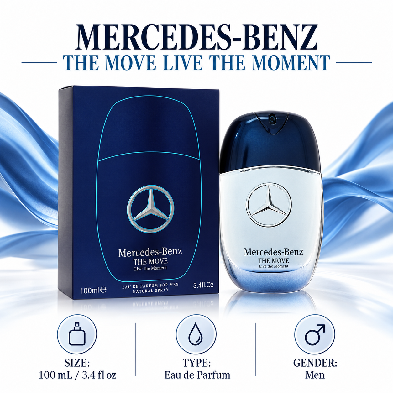 Mercedes-Benz The Move Live The Moment 100 mL Eau de Parfum Men size type gender