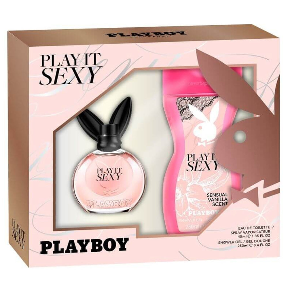 Play It Sexy by Playboy Gift Set 2 pc (1.35 oz EDT SP & 8.4 oz S/gel) for Women