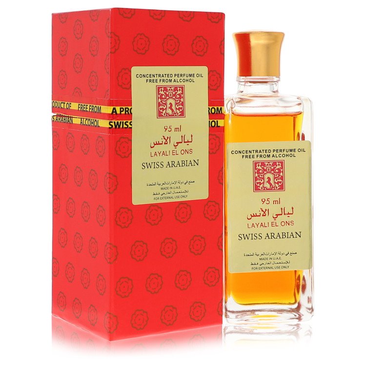 Swiss Arabian Layali El Ons Perfume by Swiss Arabian Concentrated Perfume Oil Free From Alcohol 3.21 oz for Women - Authentic Fragrance - Discount Women Perfume or Cologne Fragrance