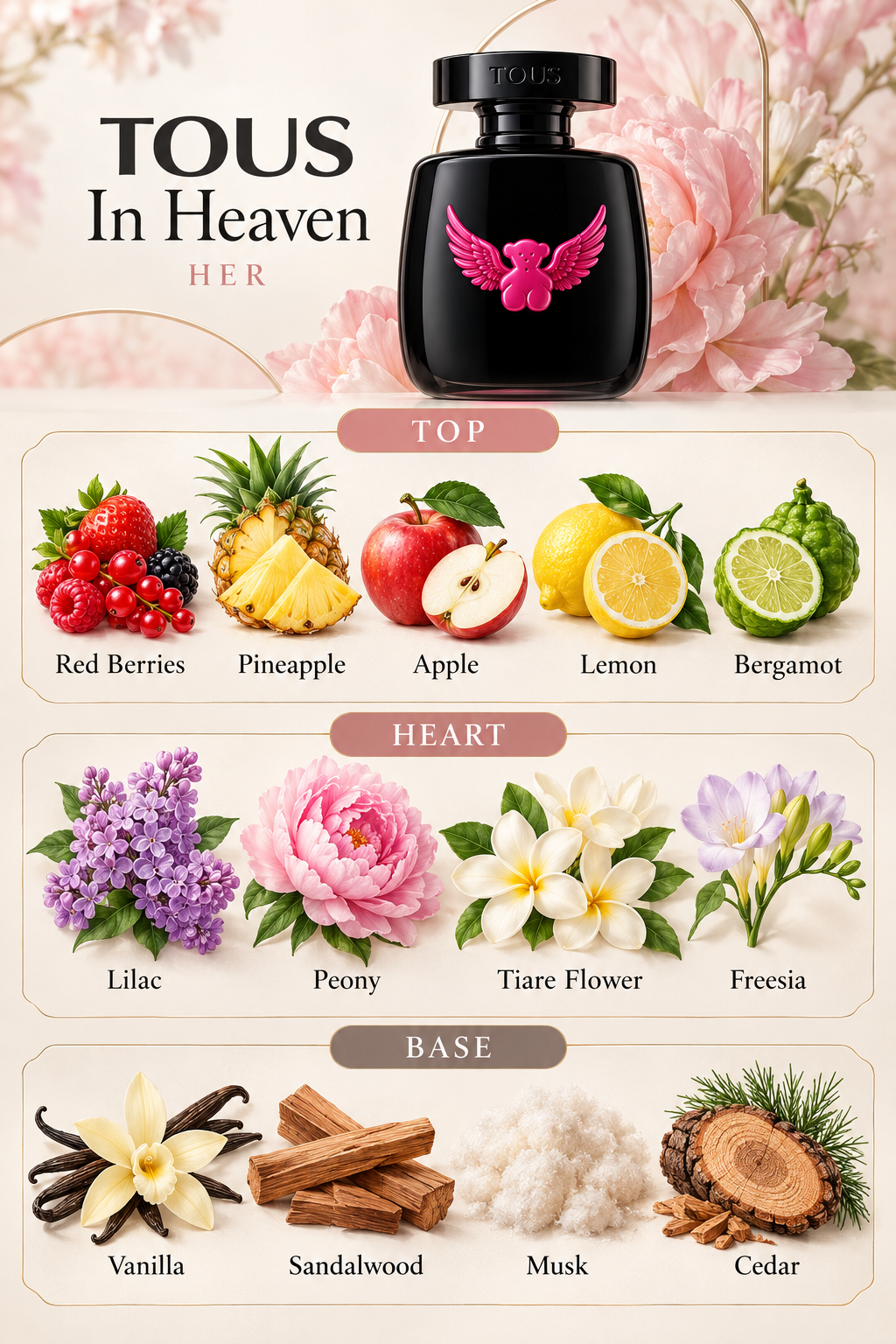In Heaven by Tous 3.4 Oz Eau De Toilette Spray for Women - Notes [Drive:1Euv-VKpCAISoP7Cc-UyW-BpceISZqEkO]
