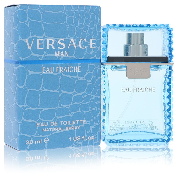 Versace Man Cologne by Versace Eau Fraiche Eau De Toilette Spray (Blue) 1 oz for Men - Authentic Fragrance - Discount Men Perfume or Cologne Fragrance
