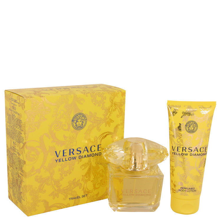 Versace Yellow Diamond Perfume by Versace Gift Set -- 3 oz Eau De Toilette Spray + 3.4 oz Body lotion for Women - Authentic Fragrance - Discount Women Perfume or Cologne Fragrance