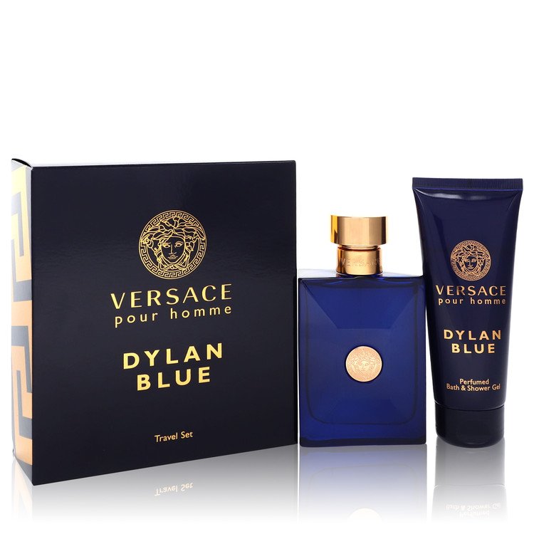 Versace Pour Homme Dylan Blue Cologne by Versace Gift Set -- 3.4 oz Eau de Toilette Spray + 3.4 oz Shower Gel for Men - Authentic Fragrance - Discount Men Perfume or Cologne Fragrance