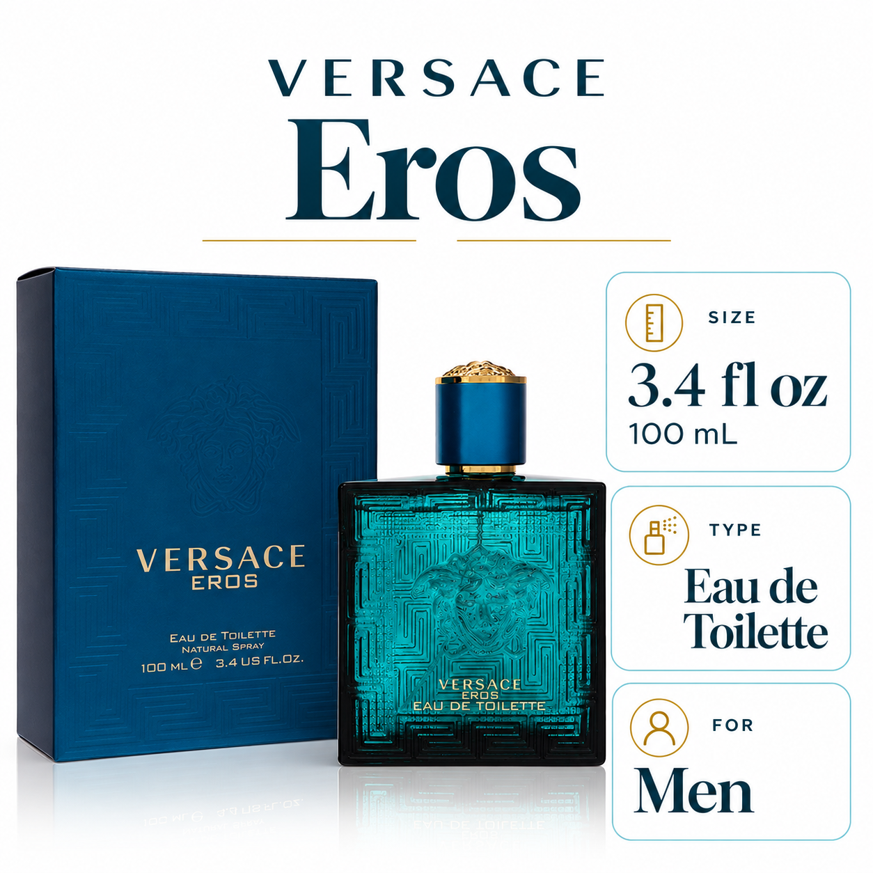 Versace Eros — size, type and gender