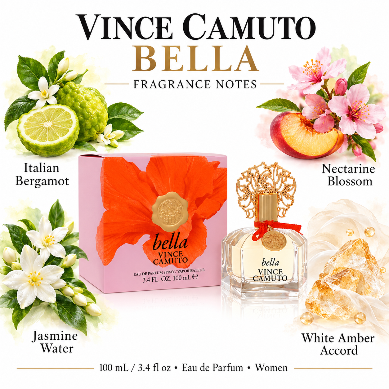 VINCE CAMUTO BELLA 100 mL / 3.4 fl oz Eau de Parfum Women — fragrance notes