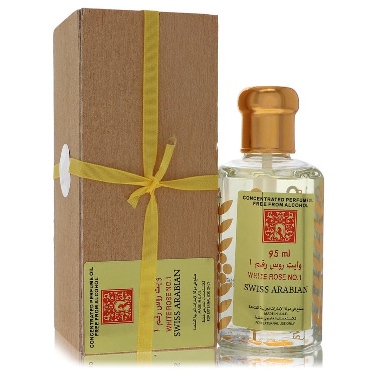 White Rose No 1 Perfume by Swiss Arabian Concentrated Perfume Oil Free From Alcohol (Unisex) 3.21 oz for Women - Authentic Fragrance - Discount Women Perfume or Cologne Fragrance