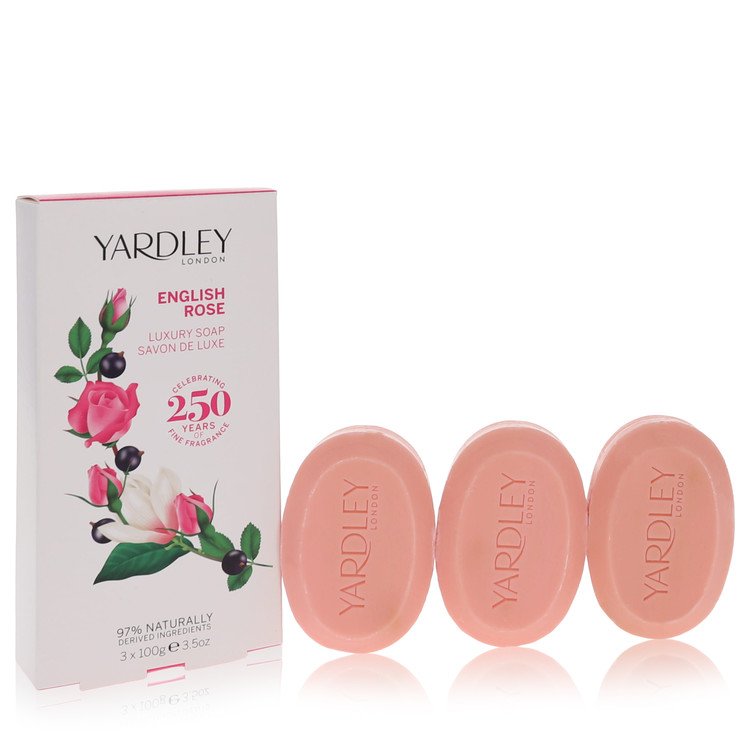English Rose Yardley Perfume by Yardley London 3 x 3.5 oz  Luxury Soap 3.5 oz for Women - Authentic Fragrance - Discount Women Perfume or Cologne Fragrance
