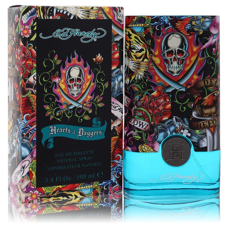 Ed Hardy Hearts & Daggers Cologne by Christian Audigier Eau De Toilette Spray 3.4 oz for Men - Authentic Fragrance - Discount Men Perfume or Cologne Fragrance