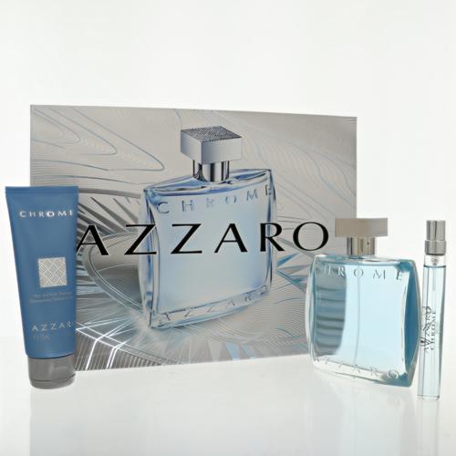 Chrome Cologne By Azzaro 3.38 Oz Eau De Toilette Spray For Men In Gift Set