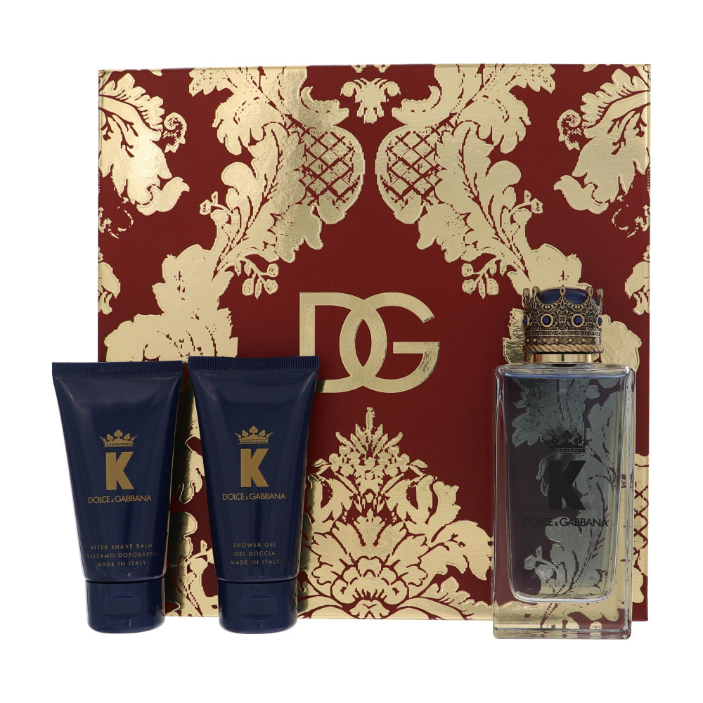 K Cologne By Dolce & Gabbana 3 Piece Gift Set - 3.3 Oz Eau De Toilette Spray, 1.7 Oz Shower Gel, 1.7 Oz After Shave Balm For Men In Gift Set