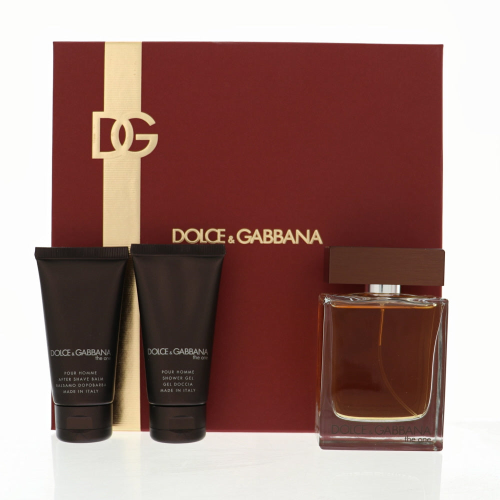 The One Cologne By Dolce & Gabbana 3 Piece Gift Set - 3.3 Oz Eau De Toilette Spray, 1.7 Oz After Shave Balm, 1.7 Oz Shower Gel For Men In Gift Set