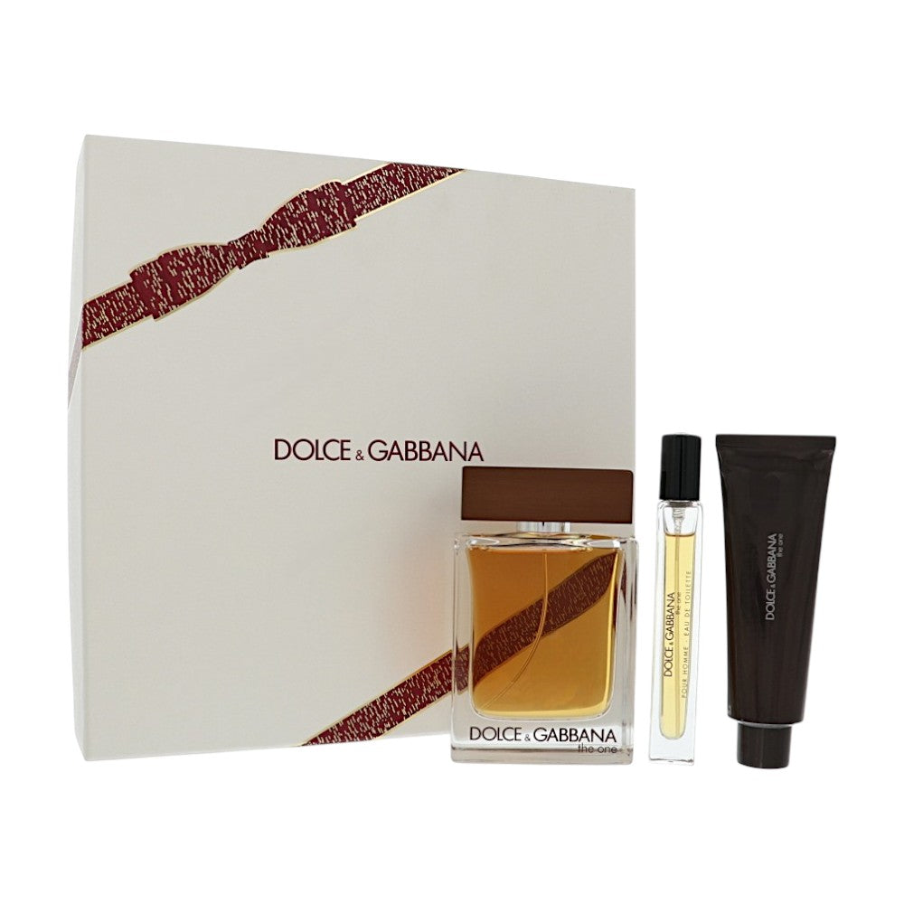"the One" M by Dolce & Gabbana 3 Pc Gift Set, 10 ml EDT Sp + 3.4 oz Edt Spray + 1.7 oz S/Gel + 10 ml Edt Spray for Men - Perfumes4All