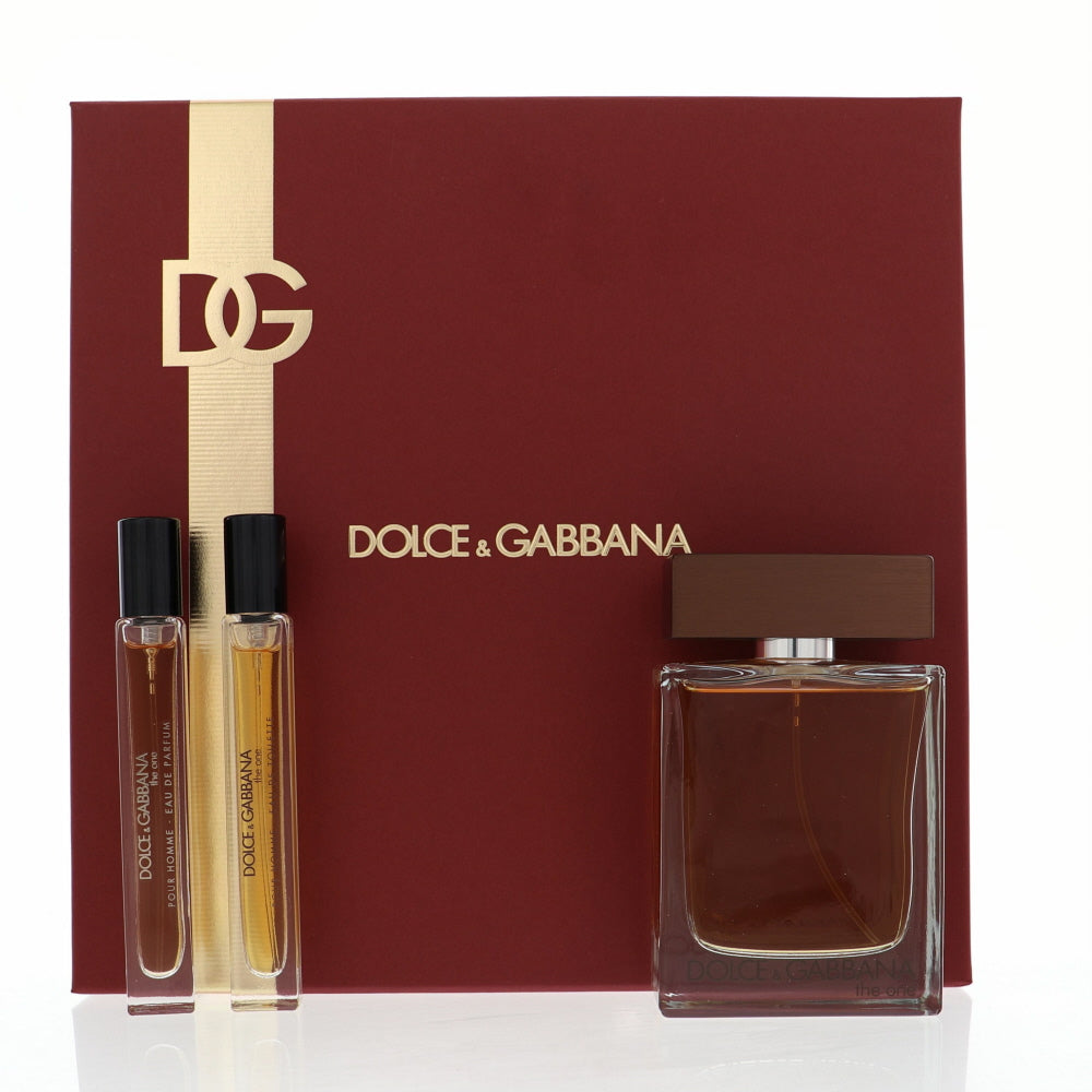 D & G The One Cologne By Dolce & Gabbana 3 Piece Gift Set - 3.3 Oz Eau De Toilette Spray, 0.33 Oz Eau De Parfum Spray, 0.33 Oz Eau De Toilette Spray For Men In Gift Set