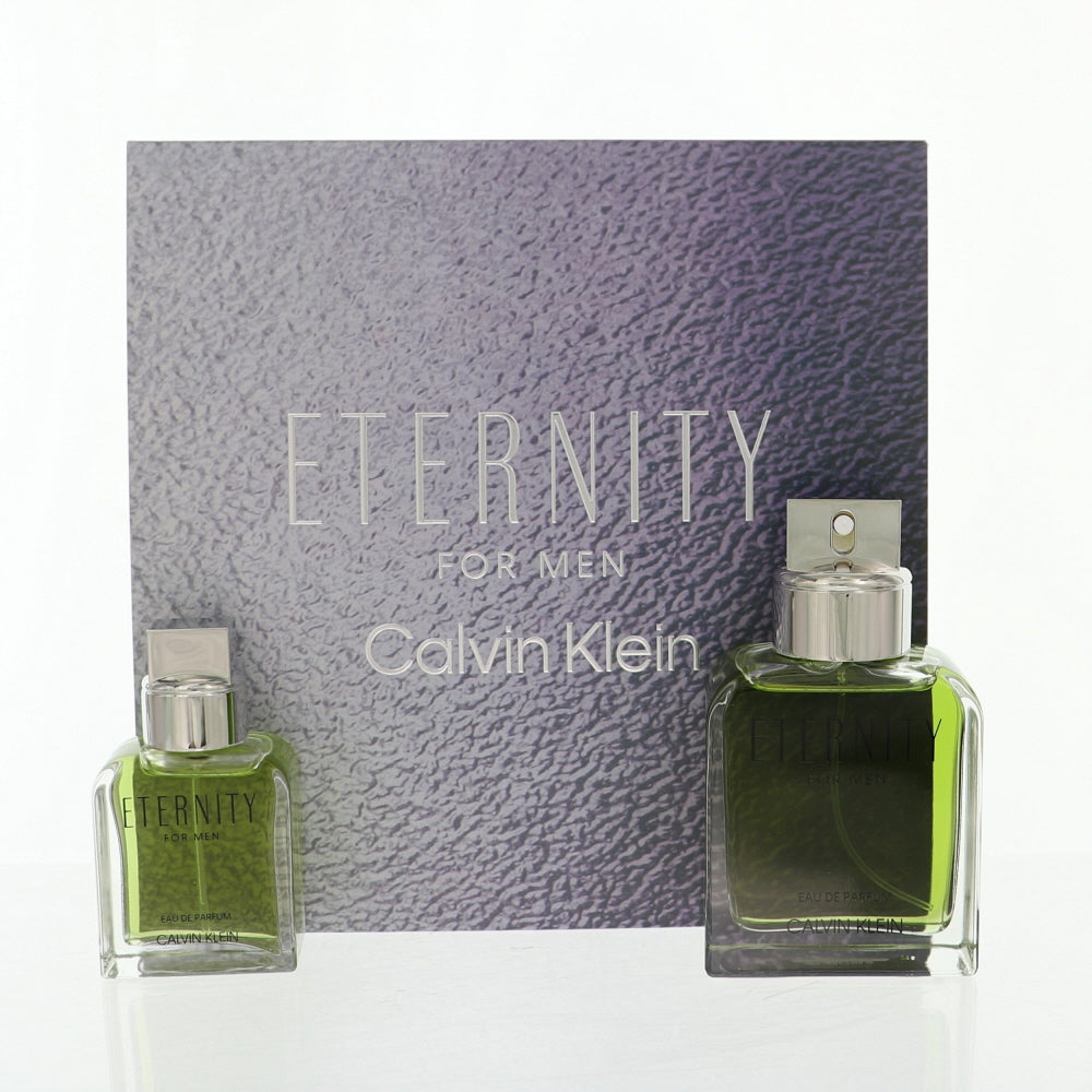 Eternity Cologne By Calvin Klein 2 Piece Gift Set - 3.3 Oz Eau De Parfum Spray, 1.0 Oz Eau De Parfum Spray For Men In Gift Set