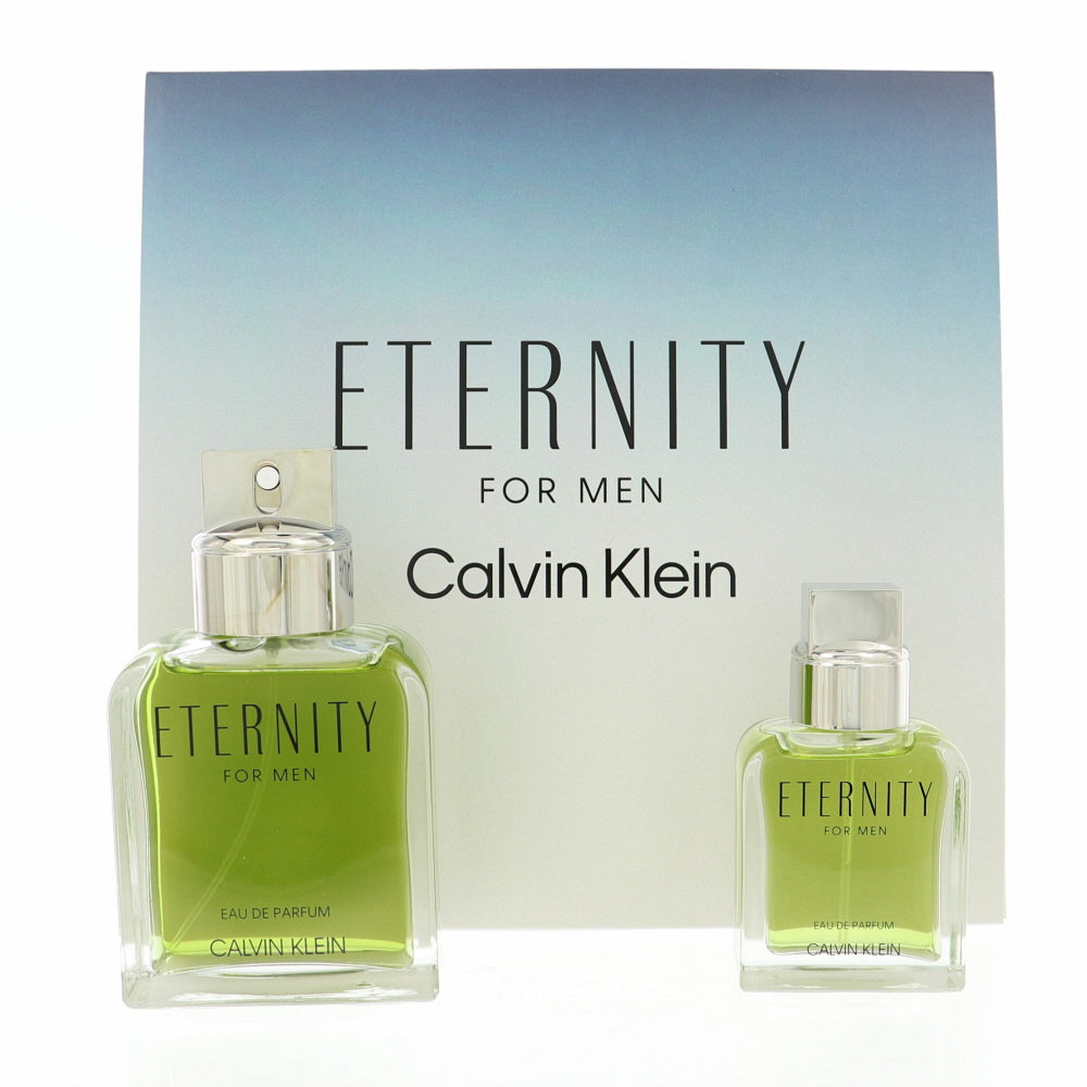 Eternity M by Calvin Klein 2 Pc Gift Set, Sp + 3.4 oz Spray + 1.0 oz Spray for Men - Perfumes4All