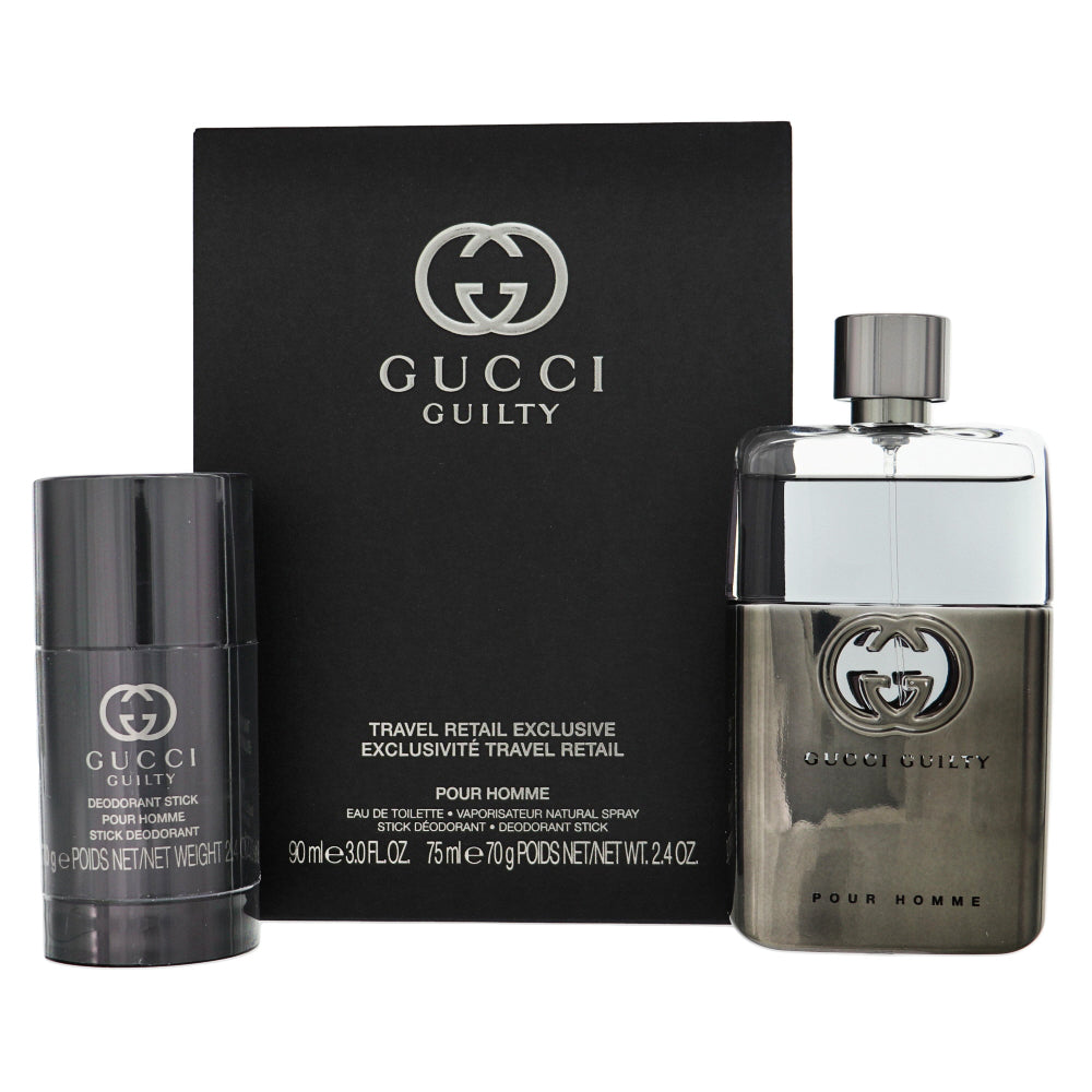 Gucci Guilty Cologne By Gucci 2 Piece Gift Set - 3.0 Oz Eau De Toilette Spray, 2.4 Oz Deodorant Stick For Men In Gift Set