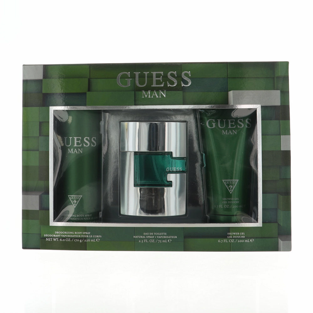 Guess Cologne By Guess 3 Piece Gift Set - 2.5 Oz Eau De Toilette Spray, 6.7 Oz Shower Gel, 6.0 Oz Deodorizing Body Spray For Men In Gift Set