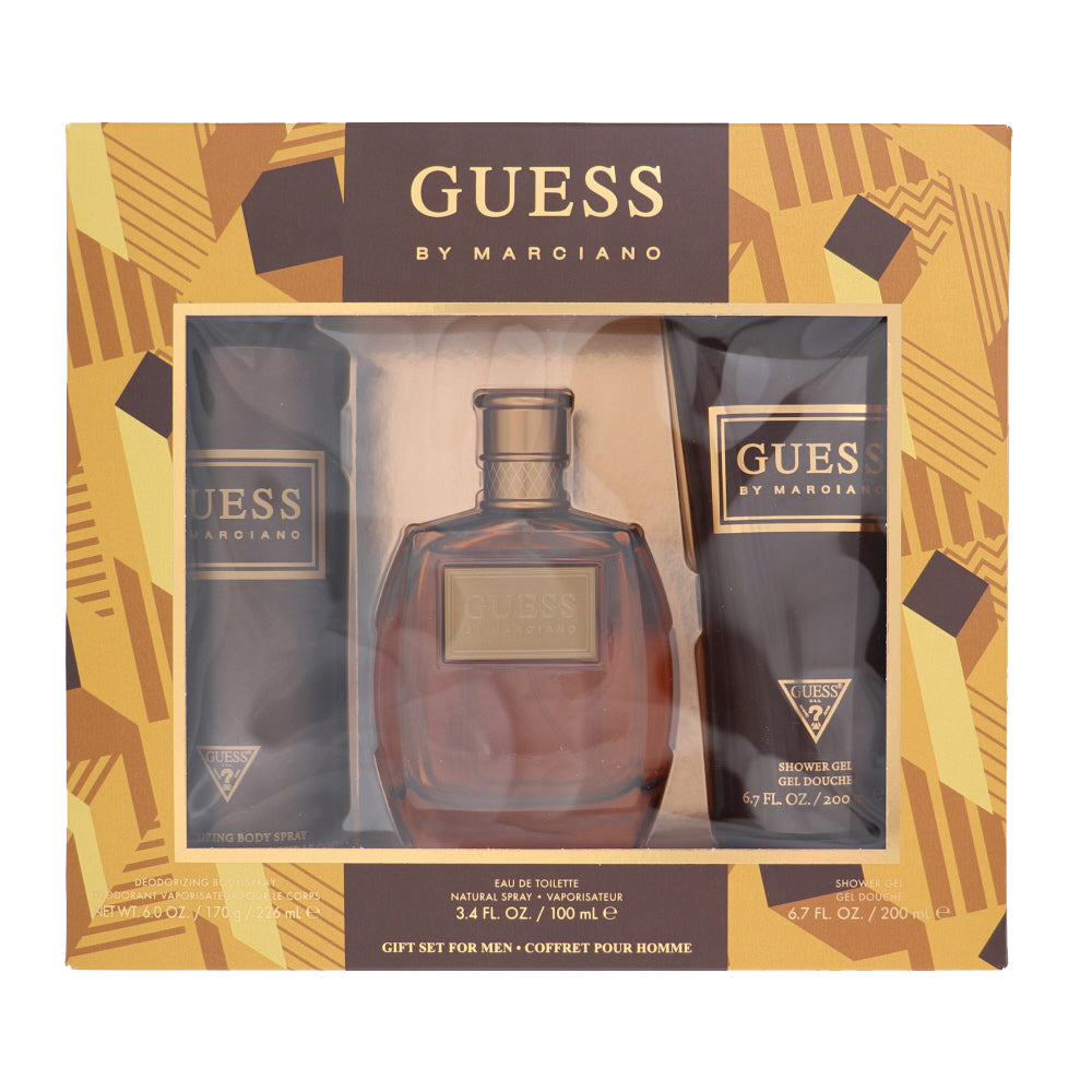 Guess Marciano Cologne By Guess 3 Piece Gift Set - 3.4 Oz Eau De Toilette Spray, 6.7 Oz Shower Gel, 6.0 Oz Deodorizing Body Spray For Men In Gift Set