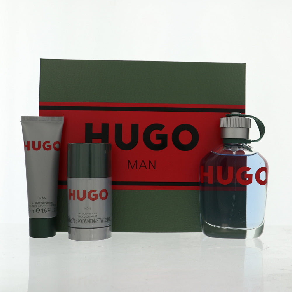 Hugo Boss Green 3Pcset 4.2 Oz  Spray / 1.7 Oz Sgel / 2.4 Oz Deo Stick For Men Cologne