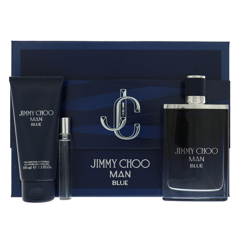 Man Blue Gift Set 3 Pcs by Jimmy Choo Spray for Men - Perfumes4All
