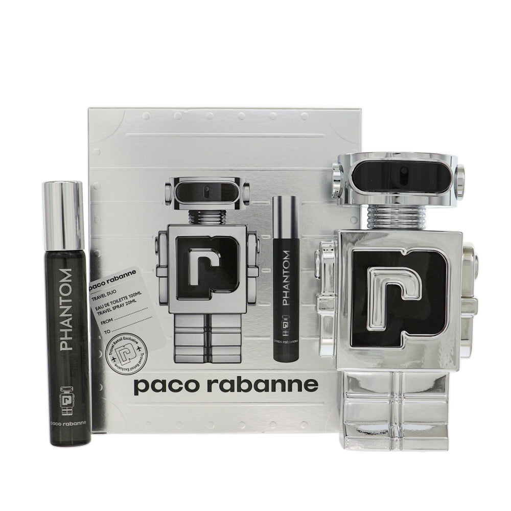 Paco Rabanne Phantom Cologne By Paco Rabanne 2 Piece Gift Set - 3.4 Oz Eau De Toilette Spray, 0.68 Oz Eau De Toilette Spray For Men In Gift Set