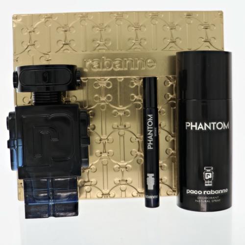 Paco Rabanne Phantom Intense Cologne By Paco Rabanne 3.4 Oz Eau De Parfum Intense Spray For Men In Gift Set
