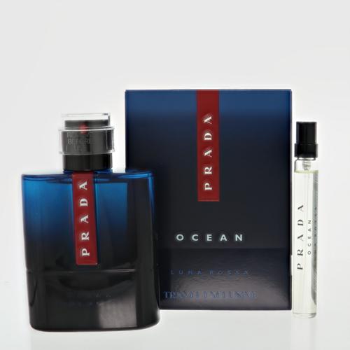 Luna Rossa Ocean Cologne By Prada 3.3 Oz Eau De Toilette Refillable Spray For Men In Gift Set
