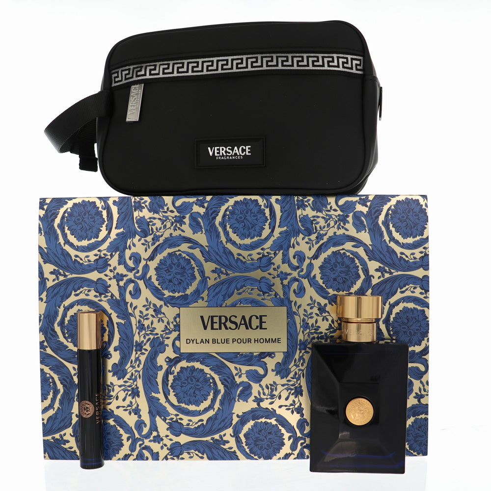 Dylan Blue Cologne By Versace 3.4 Oz Eau De Toilette Spray For Men In Gift Set