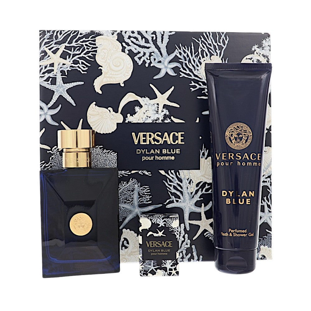 Dylan Blue 3 Pc Gift Set by Versace Spray for Men - Perfumes4All