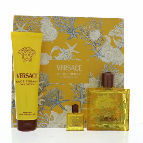 Eros Energy Cologne By Versace 3.4 Oz Eau De Parfum Spray For Men In Gift Set