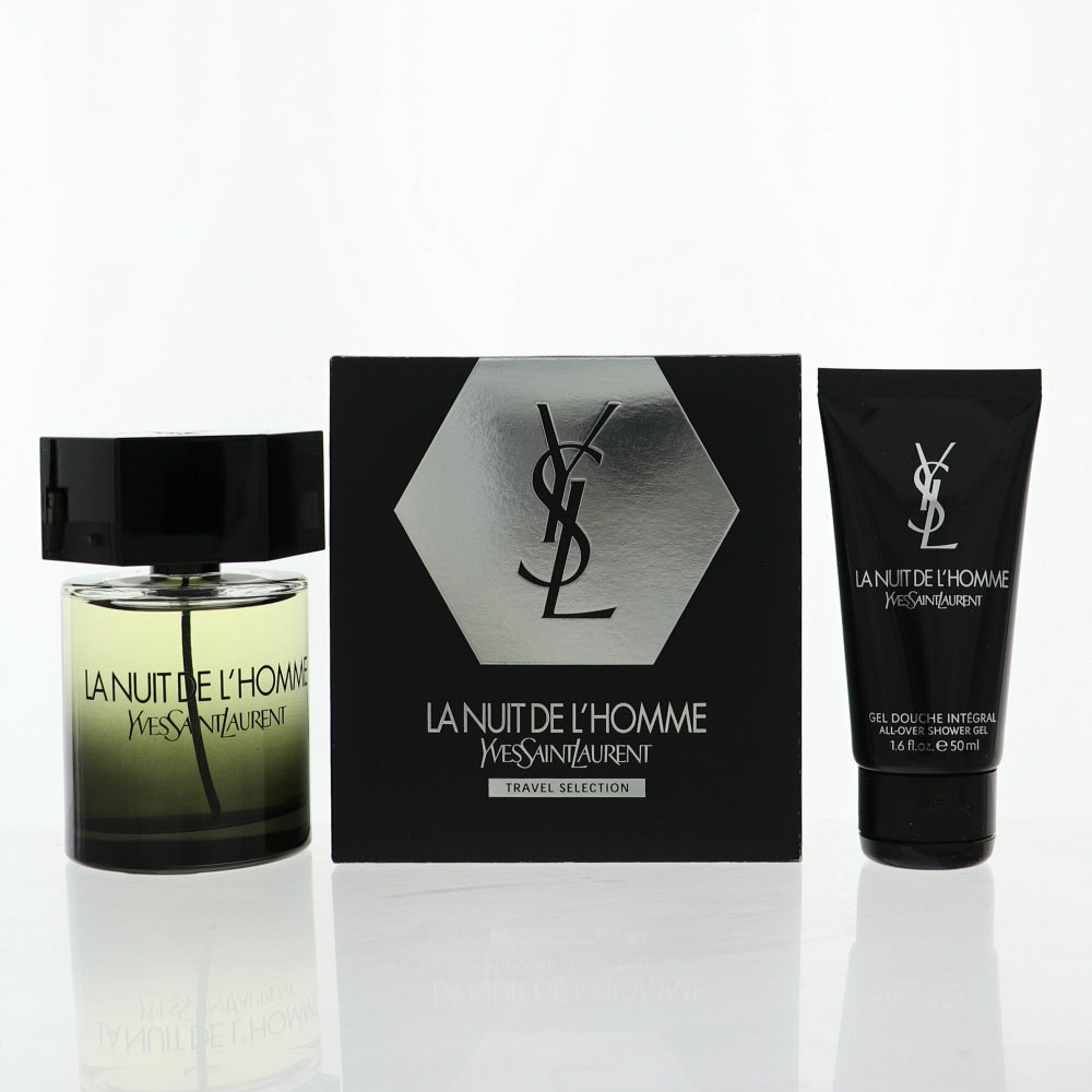 La Nuit De L'Homme Yves Saint Laurent Cologne By Yves Saint Laurent 2 Piece Gift Set - 3.3 Oz Eau De Toilette Spray, 1.6 Oz All - Over Shower Gel For Men In Gift Set