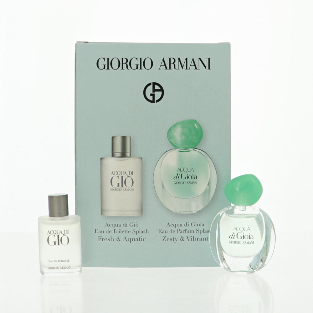 U 2pc Mini by Giorgio Armani Gift Set, 5 ml EDP Sp + 5 ml (acqua Di Gio M Edt + Acqua Di Gioia L 5ml Edp) - for Unisex - Perfumes4All