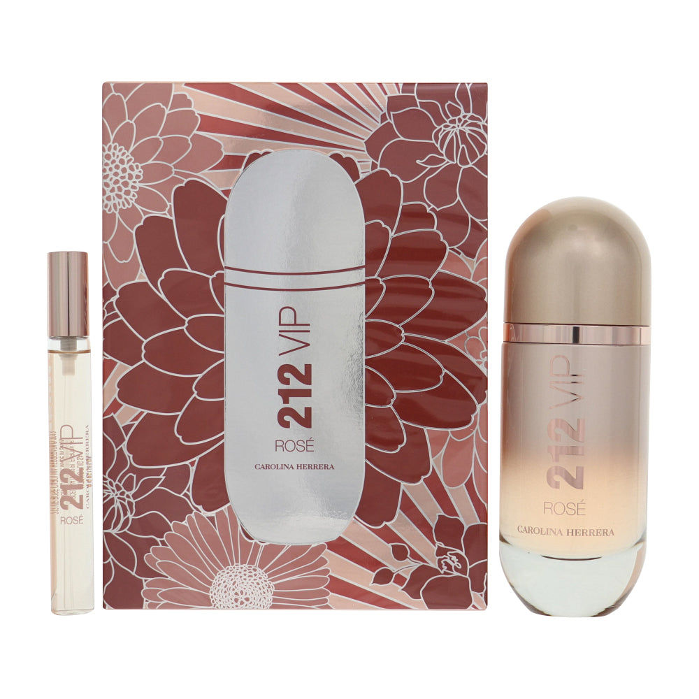 212 Vip Rose Perfume By Carolina Herrera 2 Piece Gift Set - 2.7 Oz Eau De Parfum Spray, 0.34 Oz Eau De Parfum Spray For Women In Gift Set