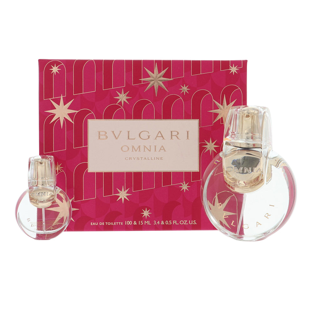 Bvlgari Omnia Crystalline Perfume By Bvlgari 2 Piece Gift Set - 3.4 Oz Eau De Toilette Spray For Women In Gift Set