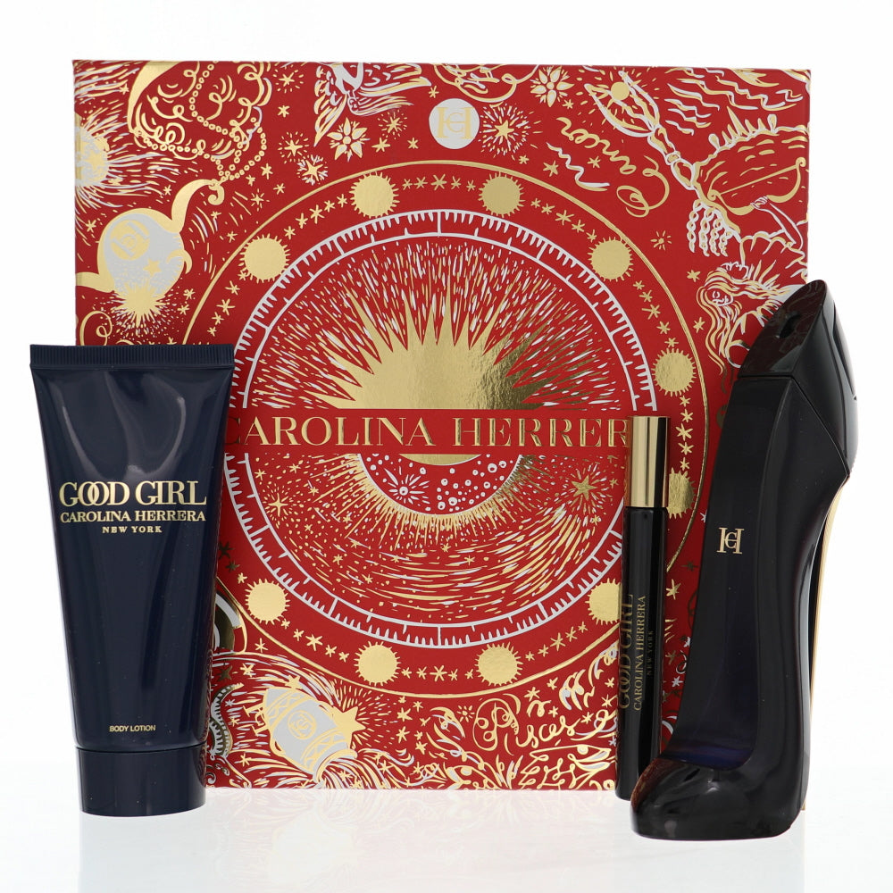 Good Girl Perfume By Carolina Herrera 3 Piece Gift Set - 3.4 Oz Eau De Parfum Spray, 0.34 Oz Eau De Parfum Spray, 1.7 Oz Body Lotion For Women In Gift Set