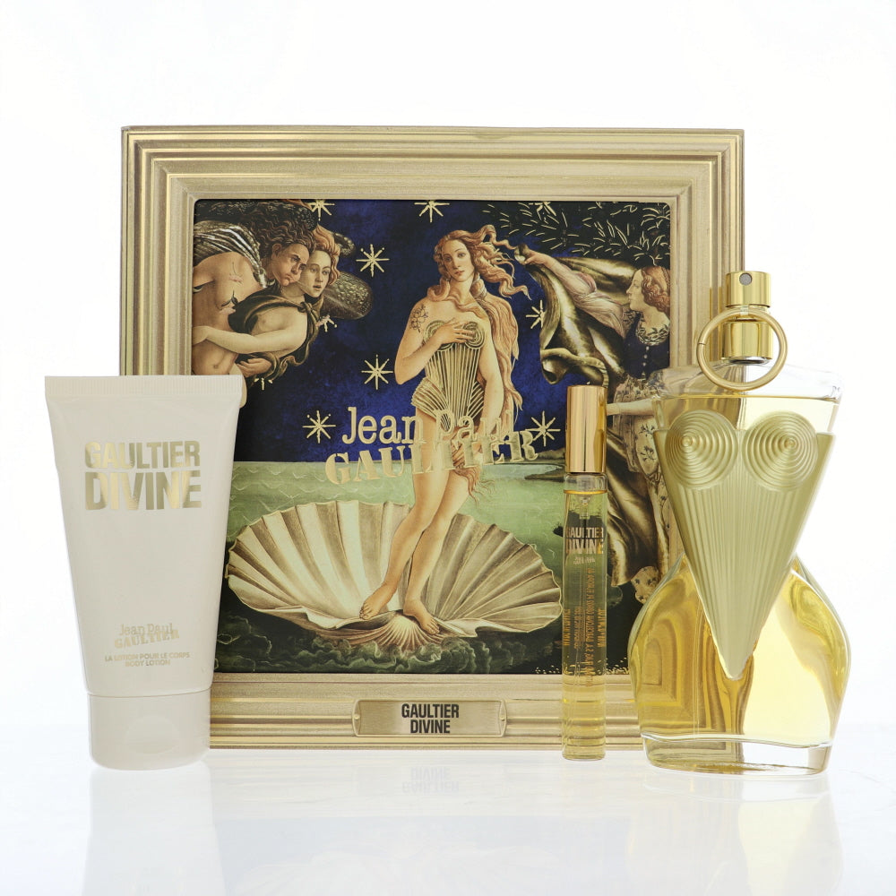Divine Perfume By Jean Paul Gaultier 3 Piece Gift Set - 3.4 Oz Eau De Parfum Spray, 0.34 Oz Eau De Parfum Spray, 2.5 Oz Body Lotion For Women In Gift Set