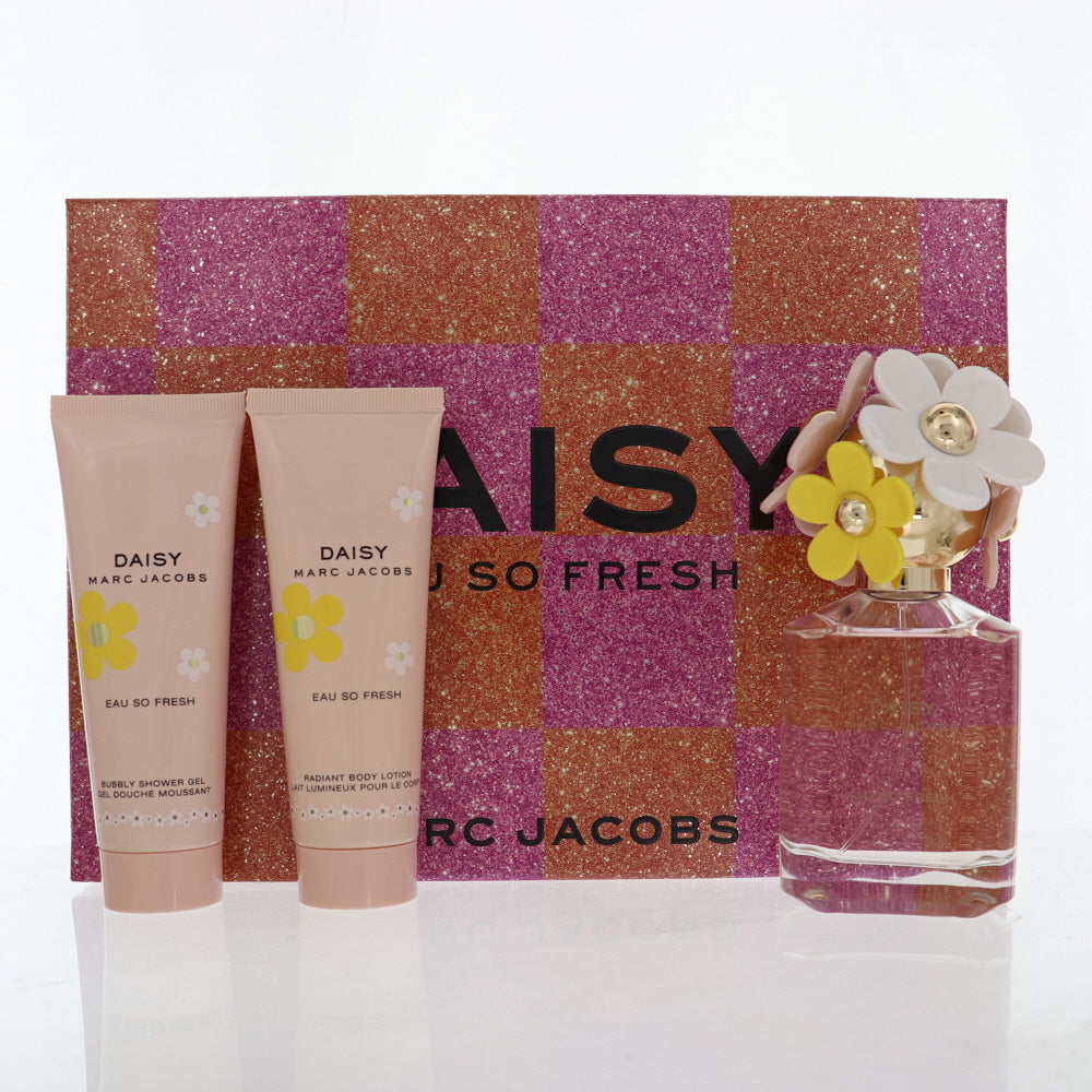 Marc Jacobs Daisy Eau So Fresh Perfume By Marc Jacobs 3 Piece Gift Set - 2.5 Oz Eau De Toilette Spray, 2.5 Oz Radiant Body Lotion, 2.5 Oz Bubbly Shower Gel For Women In Gift Set