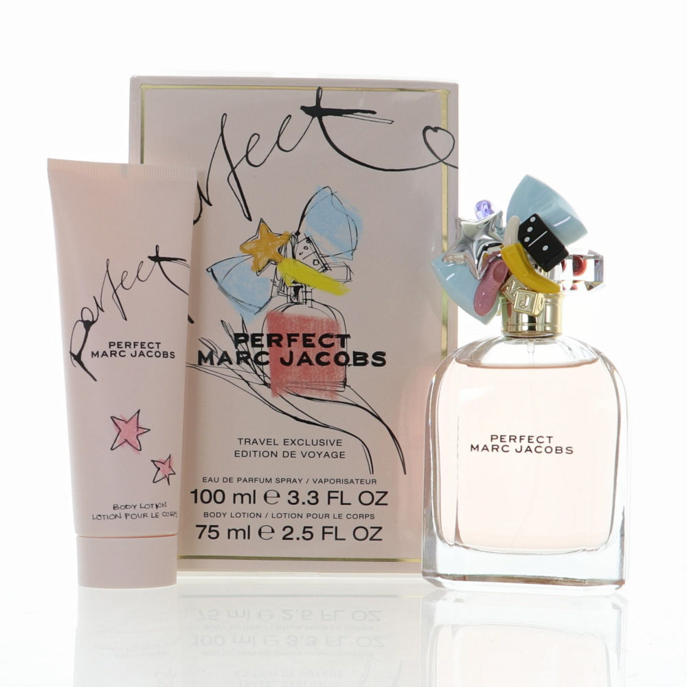 Marc Jacobs Perfect Perfume By Marc Jacobs 2 Piece Gift Set - 3.3 Oz Eau De Parfum Spray, 2.5 Oz Body Lotion For Women In Gift Set