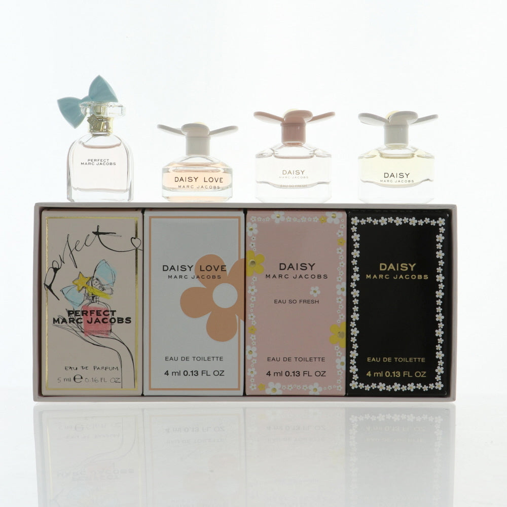 Marc Jacobs Variety Mini Set Perfume By Marc Jacobs 4 Piece Gift Set - 0.16 Oz Perfect Eau De Parfum Splash, 0.13 Oz Daisy Love Eau De Toilette Splash, 0.13 Oz Daisy Eau De Toilette Splash, 0.13 Oz Daisy Eau De Toilette Splash For Women In Gift Set