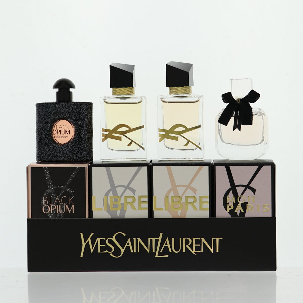 Y Yves Saint Laurent Perfume By Yves Saint Laurent 4 Piece Gift Set - 0.25 Oz Mon Paris Eau De Parfum Spray, 0.25 Oz Libre Eau De Parfum Spray, 0.25 Oz Libre Eau De Parfum Spray, 0.25 Oz Black Opium Eau De Parfum Spray For Women In Gift Set