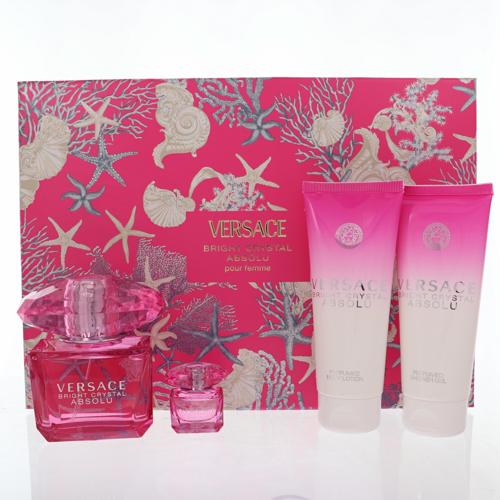Bright Crystal Absolu Perfume By Versace 3 Oz Eau De Parfum Spray For Women In Gift Set