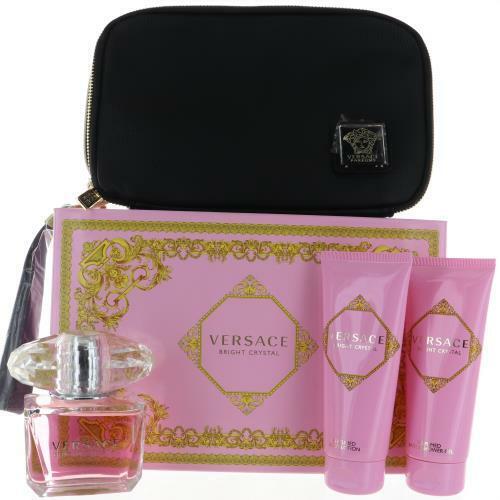 Versace Bright Crystal Perfume By Versace 4 Piece Gift Set - 3.0 Oz Eau De Toilette Spray For Women In Gift Set